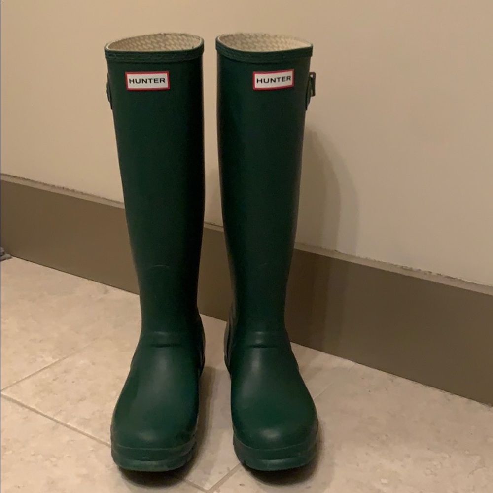 Tall green Hunter boots